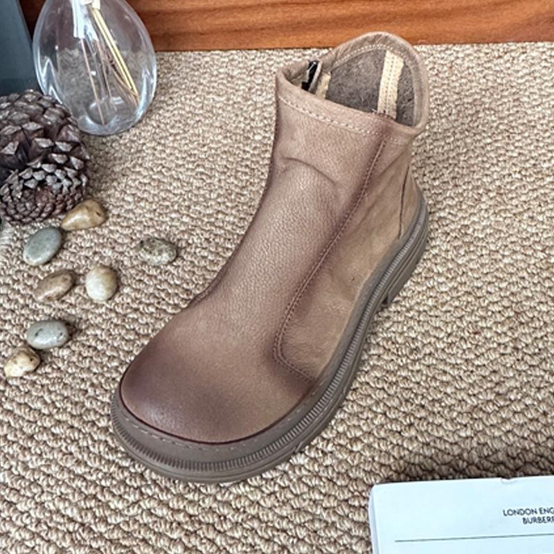 Women's Shoes, Single Shoes, Handmade Leather Women's Boots, Short New Style Shoes