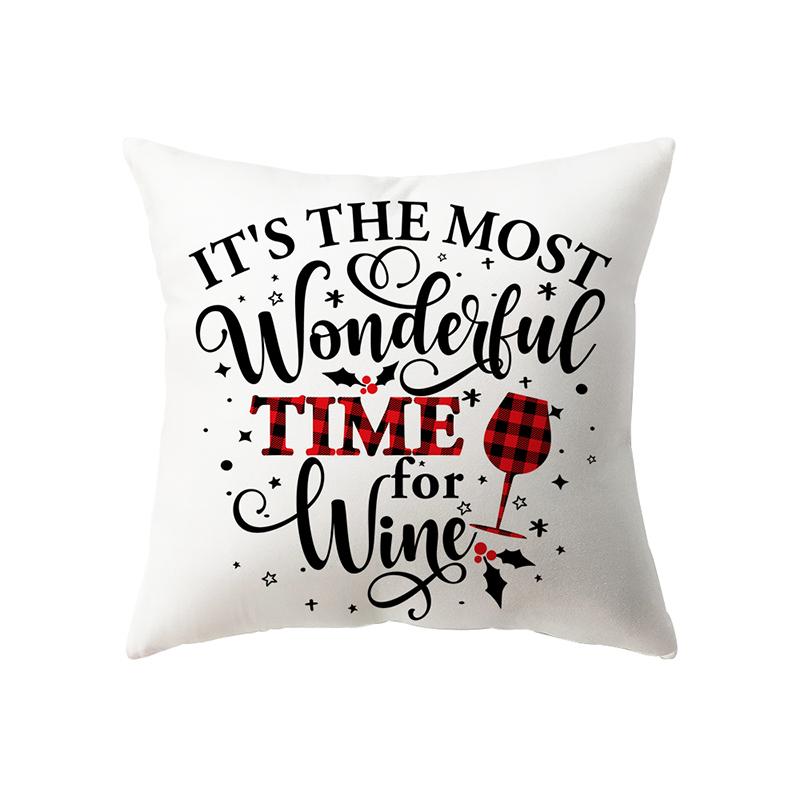 Weihnachtsthema-Elch-Druckmuster-Polyester-Kissenbezug für Zuhause, Wohnzimmer, Sofa, Dekoration, quadratischer Kissenbezug