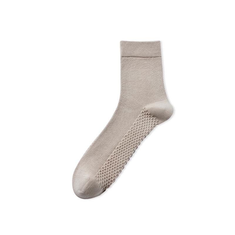 Pure Cotton Mid-tube Socks, Anti-odor and Antibacterial Socks, Sweat-absorbing, Men's Summer Business Casual Sports Mesh, Spring and Autumn Styles
