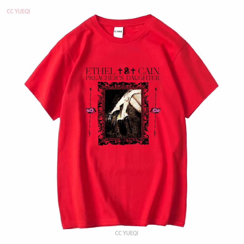 Ethel Cain Signer PreachersDaughter Tour T Shirt Great hot vintage Washed streetwear Comfortable fashion Versatile Breathable