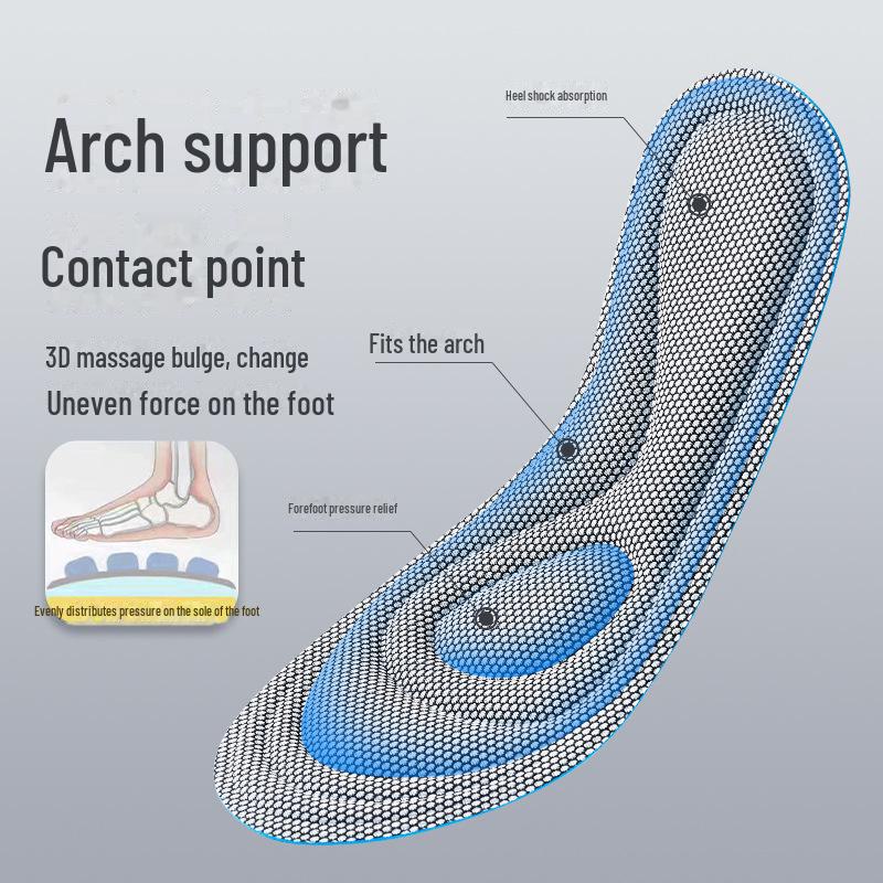 High-Elasticity Shock-Absorbing Sports Insoles: Sweat-Absorbing, Deodorizing Massage Insoles for Comfort and Performance.