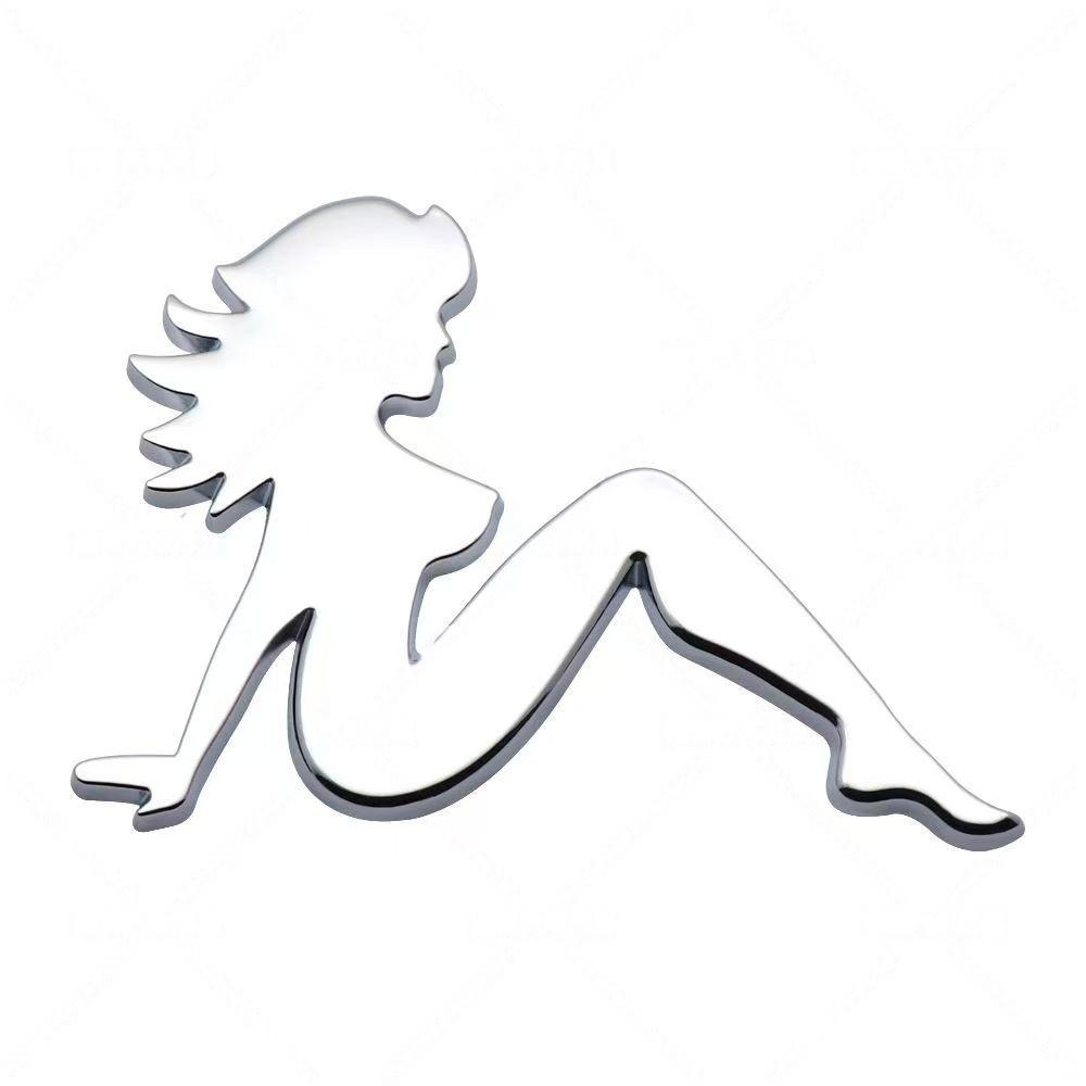 3D Metal Sexy Girl Emblem Decal Side Fender Rear Trunk Badge Sticker