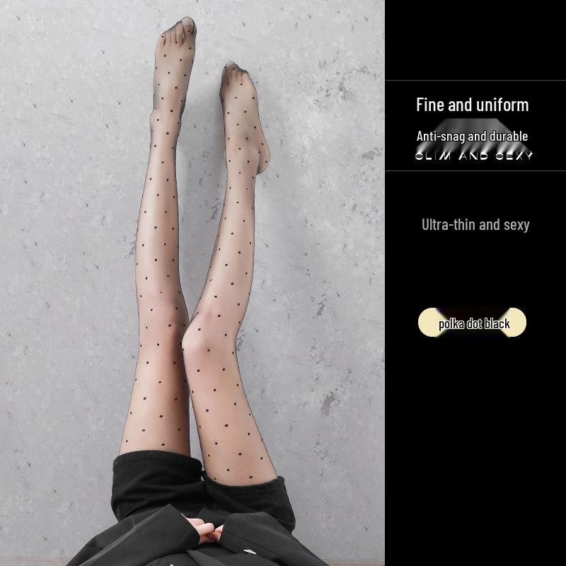 Women's Ultra-Thin Invisible Black Silk Anti-Snag Pantyhose - High-Transparency, Zero-Feel, Non-Rolling, 0D Bare Leg Style.