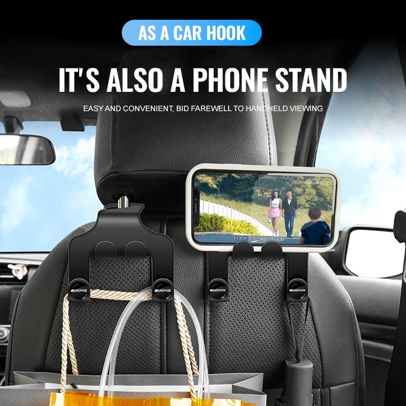 Car Seat Headrest Hook Multifunctional Storage Mobile Phone Holder For Mercedes Benz AMG W212 W205 W246 W177 W176 W213 GLC GLE GLS ML Welcome Laser