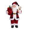 12" Santa Claus Figurine Christmas Standing Santa Claus Doll with Gifts for Holiday Home Office Table Decoration