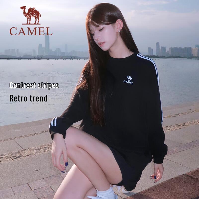 CAMEL Women's Casual Round Neck Pullover Sweatshirt