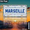 AL Sign - Vintage Durable Metal Plaque Wall Decor, Marseille France Retro License Plate Style Wall Art
