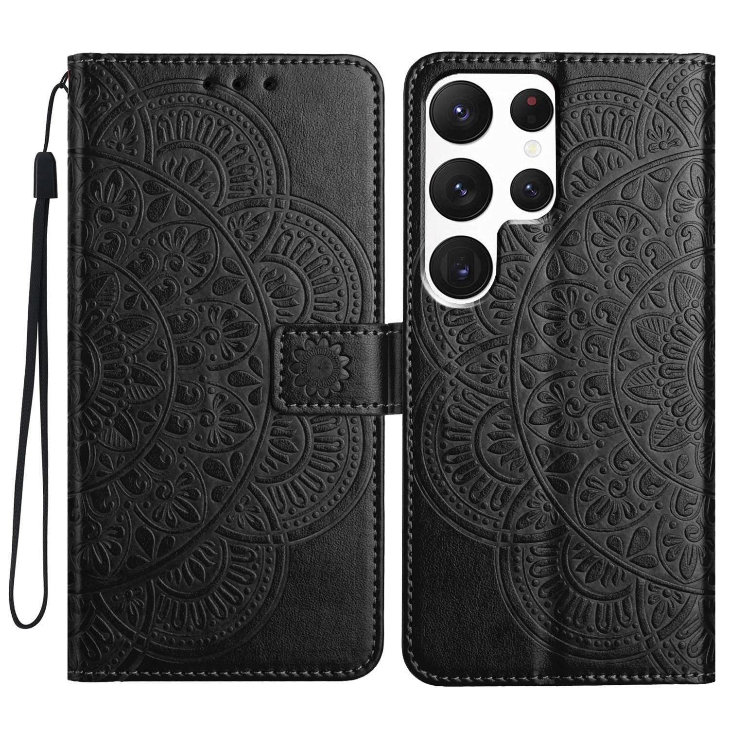 

For Samsung Galaxy S25 Ultra Leather Case with Card Slots Mandala Pattern Phone Cover Stand F