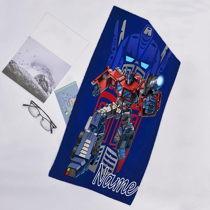 1pc Transformers Beach Towel with Custom Name, Beach/Swimming/Bath/Picnic/Camping Towel, Suitable for Seaside Beaches