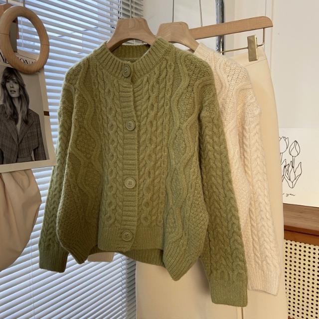 

Винтажный массивный мягкий свободный укороченный женский свитер с круглым вырезом с напуском XL