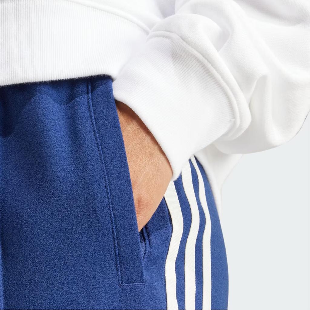 Adidas Originals Premium Crepe Track Suit Pants Three Stripe Color Block Straight Leg Knit Sports Pants Women Bottoms Dark-Blue IR6125