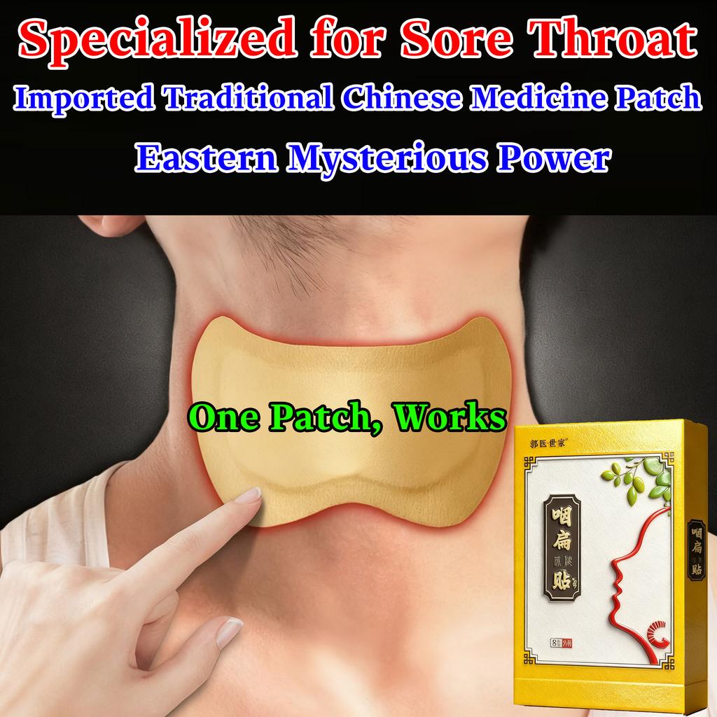 Sore Throat Treatment Patch,Cough,Throat Dry/Itchy Relief,Chronic Pharyngitis Relief,Herbal Medical Plaster Body Health Care,Adults&Children,8Pcs/ Bag