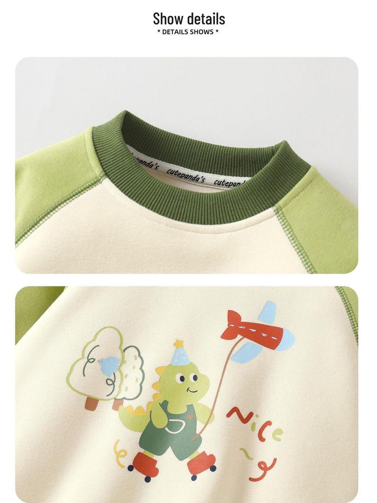 Kaka Panda Kids' Round Neck Sweatshirt - Boys' & Girls' Spring Casual Top