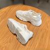 Mesh shoes breathable 2026 new summer women's shoes thick soled hollow dad shoes casual white sports shoes