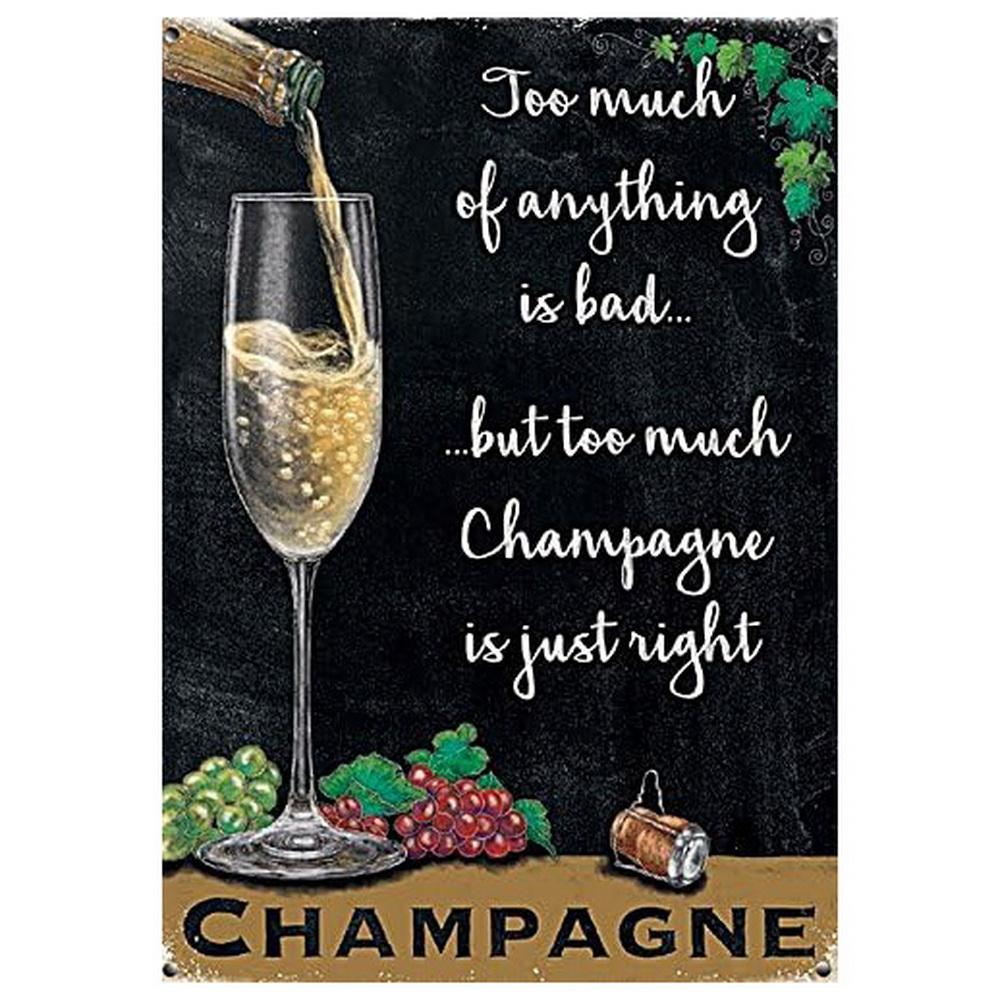 Französischer Champagner Retro Vintage Metall Blechschilder Poster Platte Wanddeko für Heim Bars Café Man Cave Clubs Retro Poster Plakette