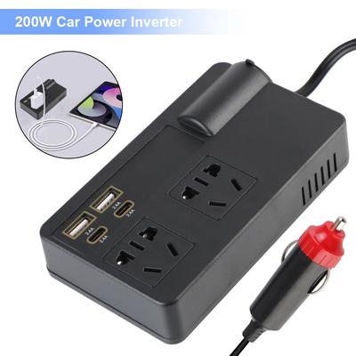 Car Inverter Power Adapter Voltage Detection DC 12V/24V To AC 220V USB/PD/Type-C Chargers Converter 200W QC 3.0 ON/OFF Switch