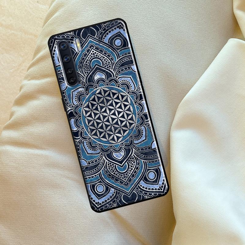 Flower Of Life In Lotus Pastel For OPPO A15 A16 A76 A96 A52 A72 A92 A98 A78 A58 A5 A9 A53 A17 A77 A57S A94 A74 A54S Case