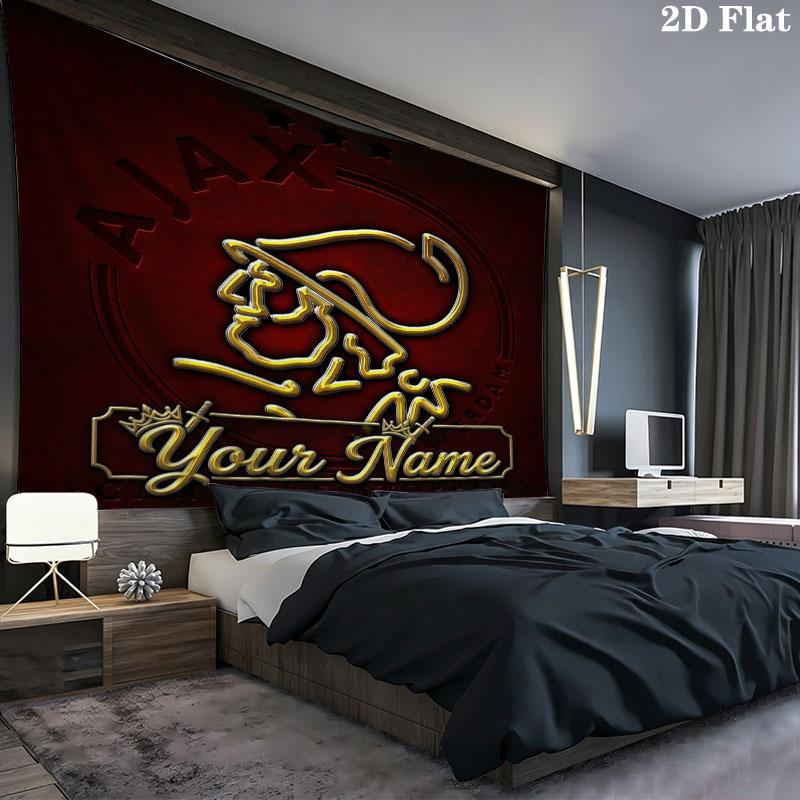 AFC Ajax Custom Name Wall Tapestry Aesthetic Wall Hanging Printed Fabric Blanket Decorative Tapestries for Bedroom Living Room Home Decor