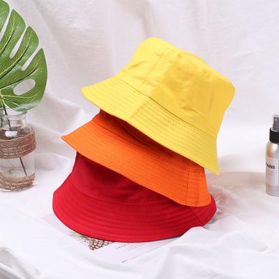 Frühling Sommer Bonbonfarbe Fischerhut Faltbar Tragbar Outdoor Sonnenhut Weicher Atmungsaktiver Bucket Hat Strandkappe Panamahut