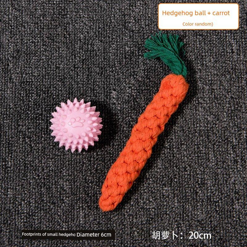 

Dog Toy Puppy Molar Rod Self-Hi Handy Gadget Teddy Bichon Corgi Puppy Rubber Bite Ball Bite-Resistant Pet Supplies Small Thorn ball + carrot