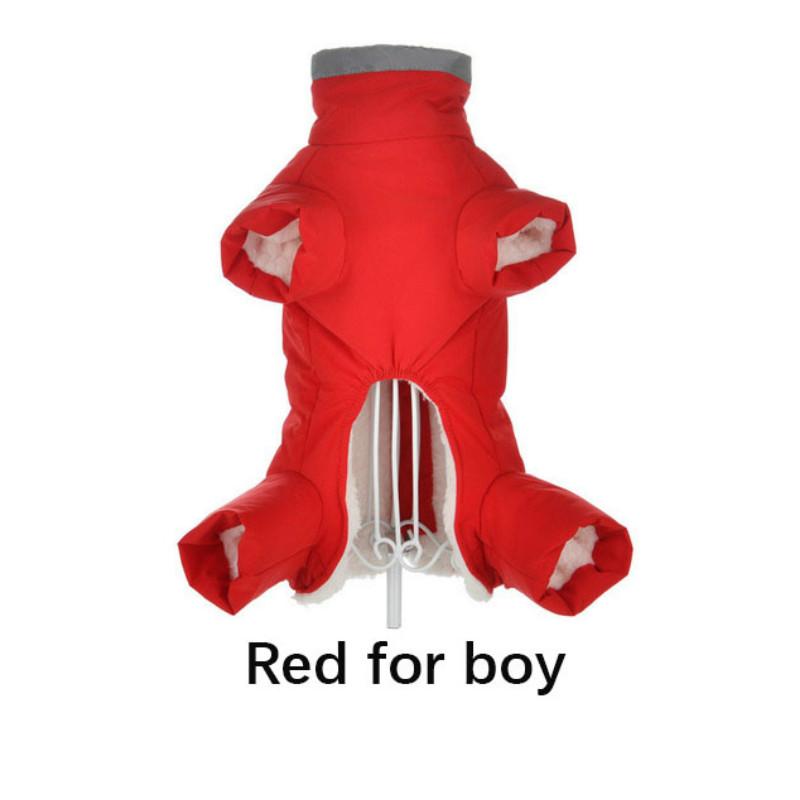 Dog Coat Winter Overalls for Dogs Warm Waterproof Pet Jumpsuit Trousers Male/ Female Dog Reflective Small Dog Clothes Apparel Puppy Down Jacket