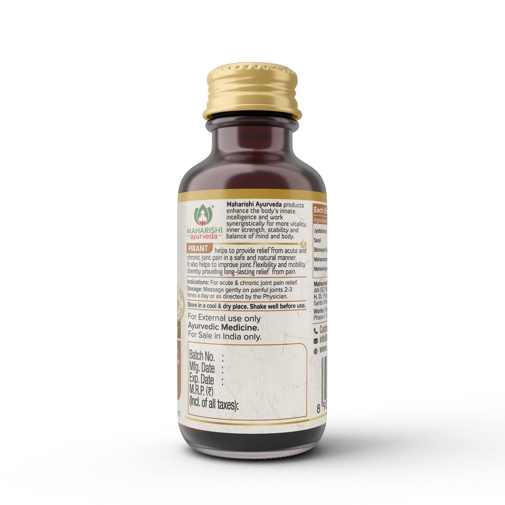 Maharishi Ayurveda Pirant Oil - Ayurvedic Massage Oil for Joint and Muscle Pain Relief -50ml