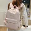 Large Capacity Backpack Women's Solid Color Travel Backpack Campus Student Schoolbag