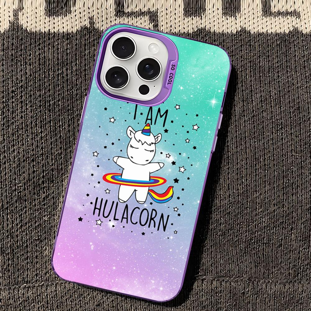 Unicorn cartoon Phone Case For iPhone 16 15 14 13 12 11 Pro Max X XR XSMAX 8 7 Plus Matte Shockproof Back Cover