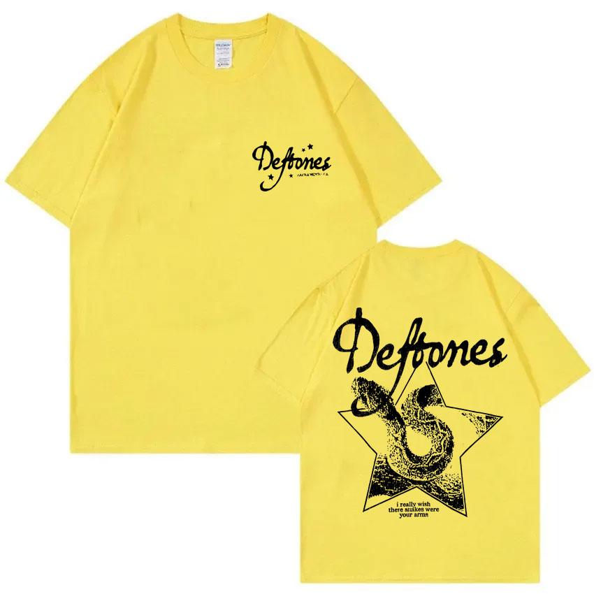 Rock Band Deftones Private Music Graphic T-shirt Snake Print T Shirts Unisex Women Casual Cotton Vintage T-shirts Oversized Tshirt