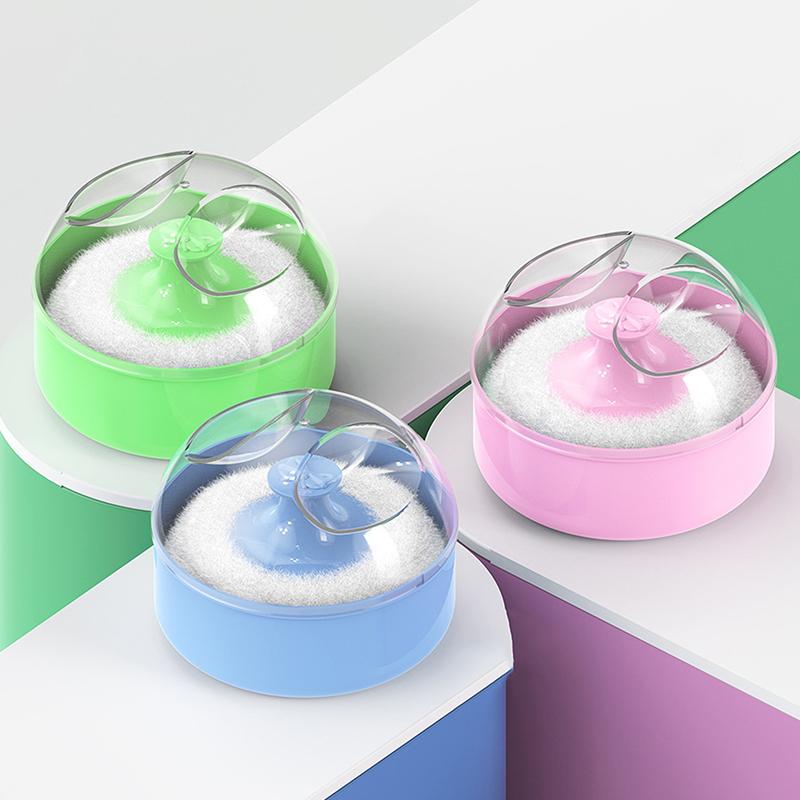 Talcum Powder Powder Puff With Box Baby Soft Face Body Cosmetic Powder Puff Talcum Powder Sponge Box Case Container