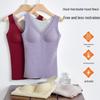 Women's Warm Wool Silk V-Neck Mesh Vest with Fleece & Bra Pads