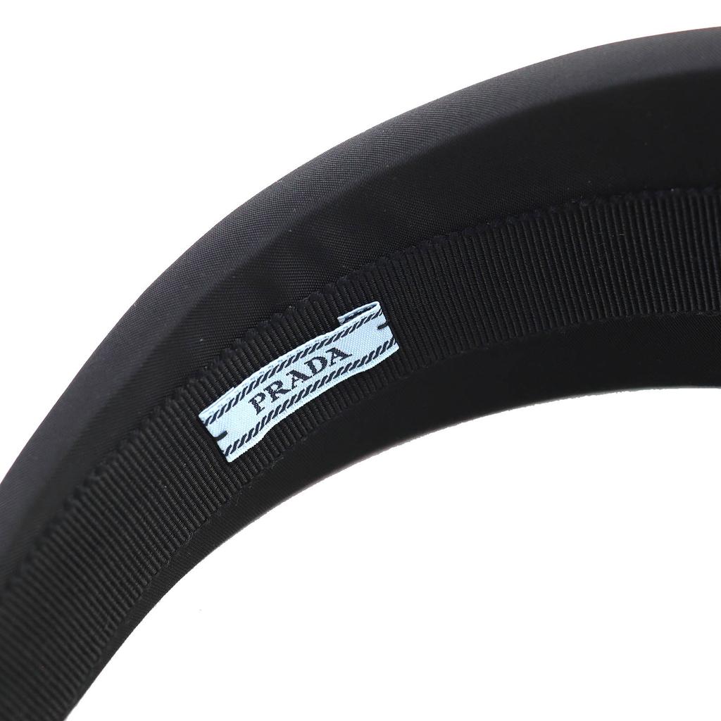 PRADA hair accessory Triangle logo with logo headband headband black 1IH016 Used