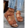 Keilsandalen Bequeme Damen-Sandalen Offene Zehenpartie Plateauschuhe mit Verstellbarem Knöchelriemen, Perforiertes Design für Atmungsaktivität Riemchensandalen