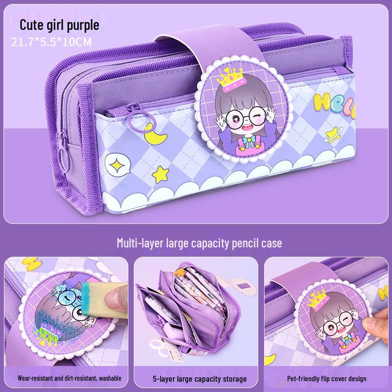 High-Value Multi-Functional Pencil Case for Primary School Girls