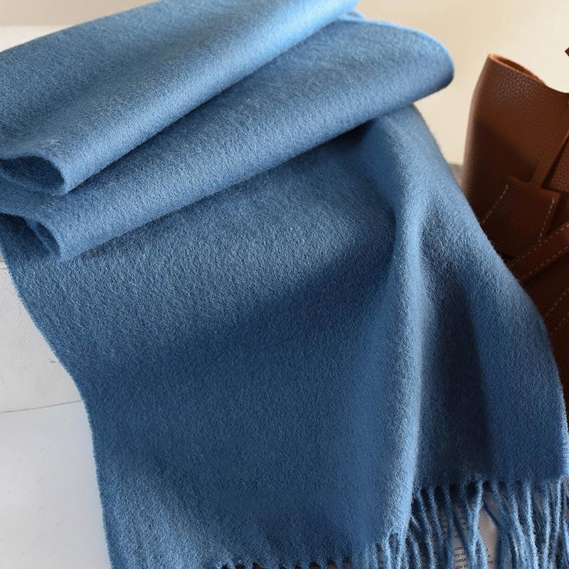 Winter Narrow Scarf 100% Wool Scarf Hot Selling Solid Color Scarf Men's and Women's Universal Warm and Cold Proof Scarf Poncho