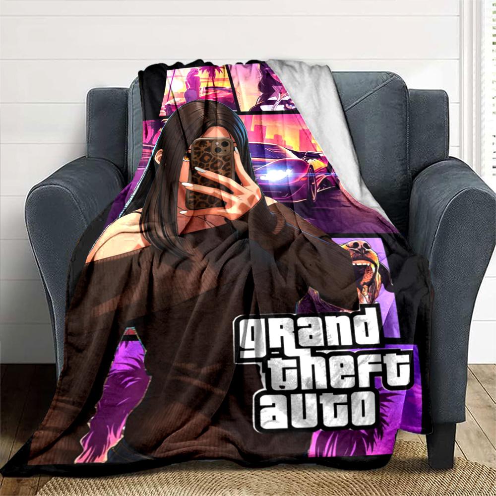 Grand Theft Auto Blanket Soft Warm Cozy Perfect for Office Picnics Bedding Four Seasons Multipurpose Stylish Decor