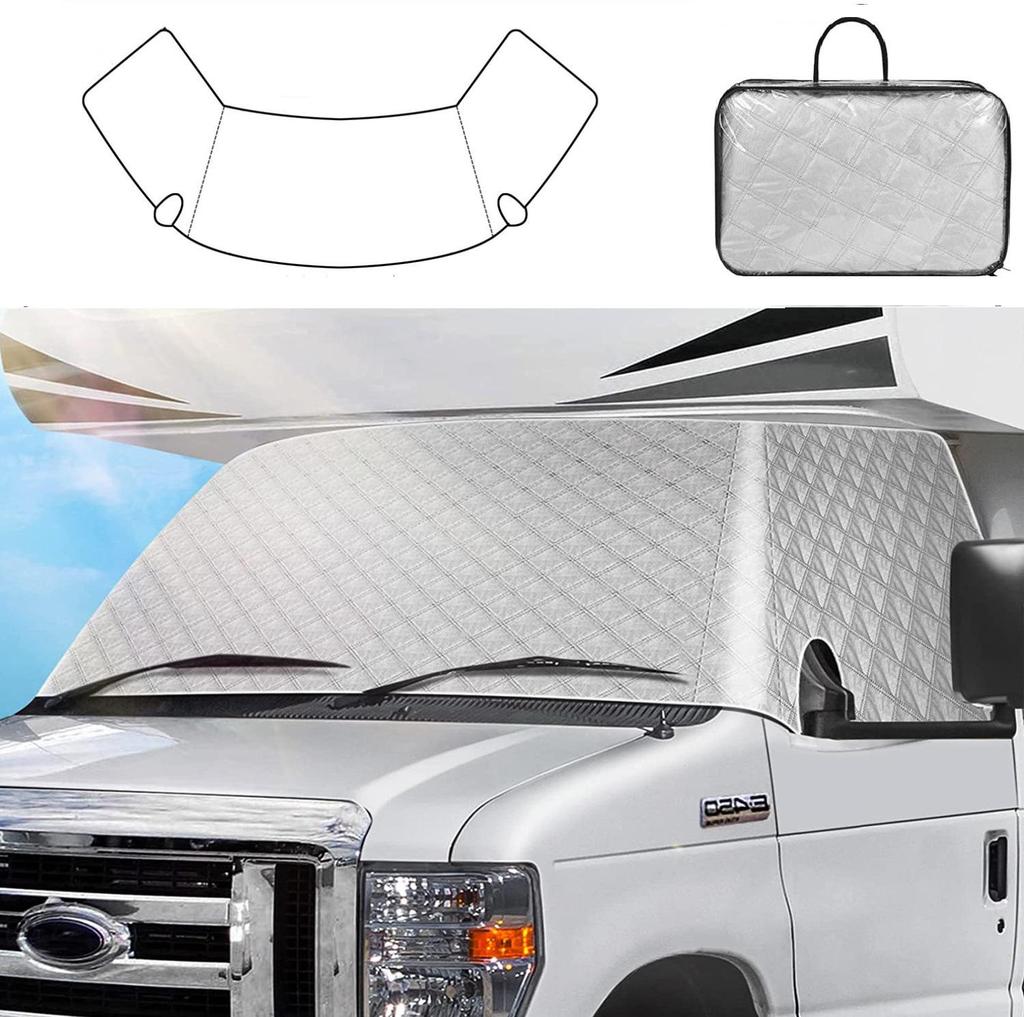 Ford E450 Motorhome Windshield and Side Window Sunshade Shield