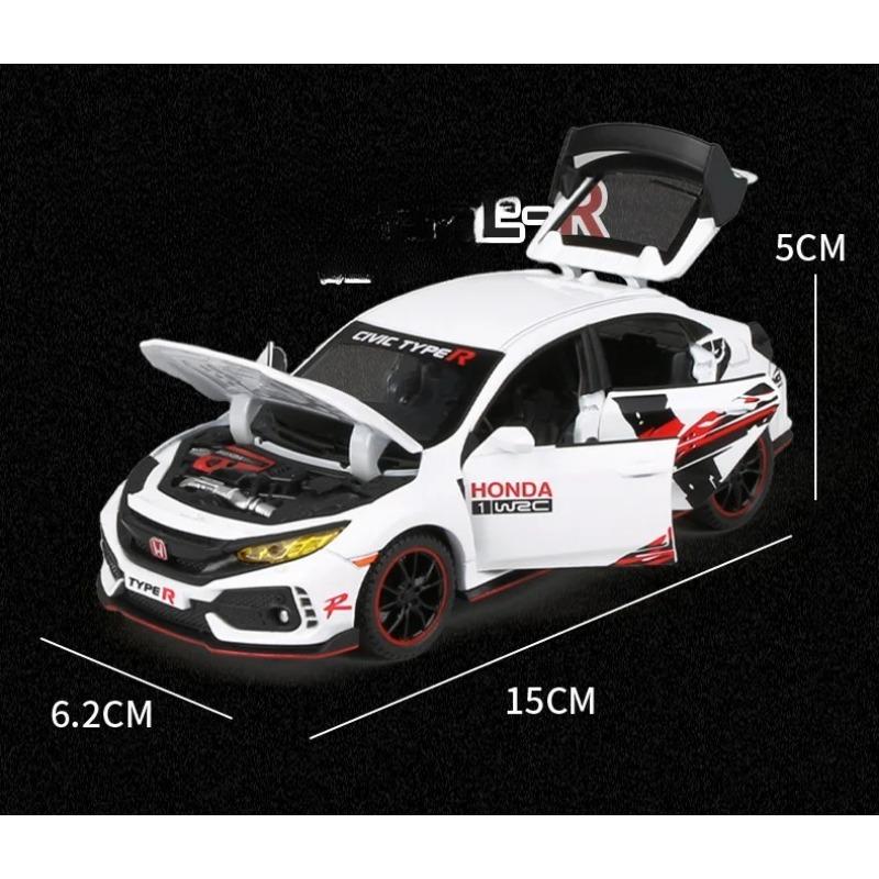 1/32 HONDA CIVIC TYPE-R Legierungsauto Modell Diecasts & Spielzeugfahrzeuge Metall Sportwagen Modell Ton und Licht Sammlung Kindergeschenk
