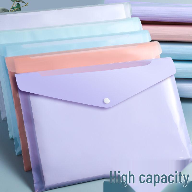 

Прозрачный пластиковый утолщенный водонепроницаемый пакет-файл формата А4 на кнопке - Большая вместимость для хранения офисной канцелярии Regular