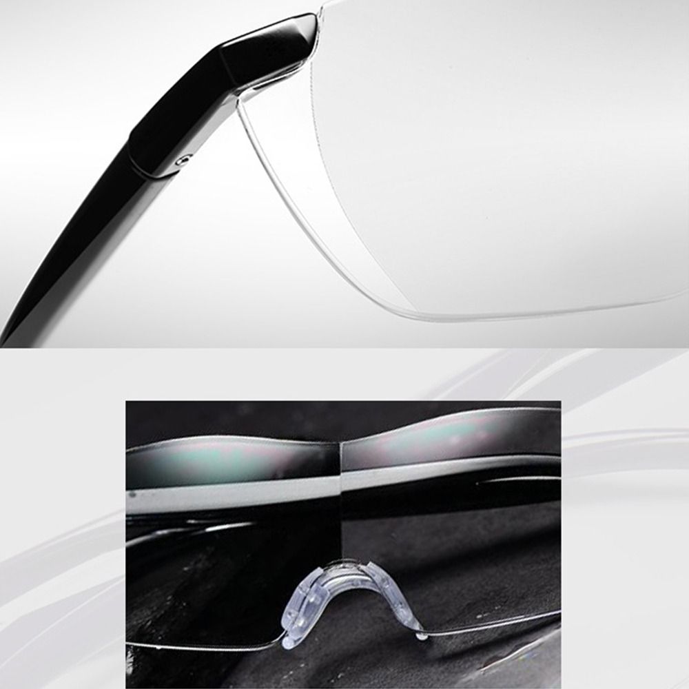 250 Degree Magnifiers Eyewear Lightweight Frameless Eyeglasses Comfortable Working Goggles  Men