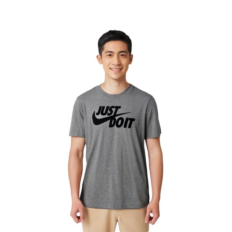 Nike Sportswear JDI T Shirts Men's Dark Gray Crew Neck Moderate Straight Fit AR5007-063