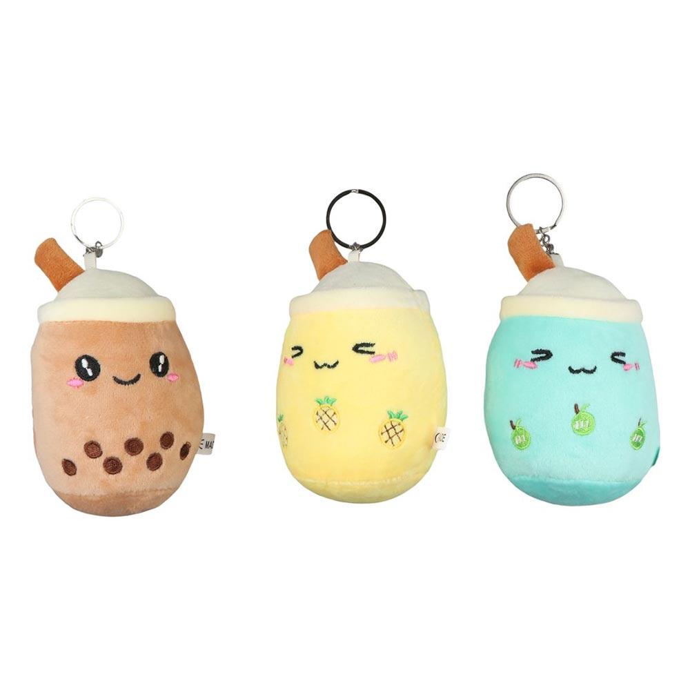 Stuffed Boba Milk Tea Keyring Plush Doll Boba Doll Plush Toys Bubble Tea Keychain  Girl Friend
