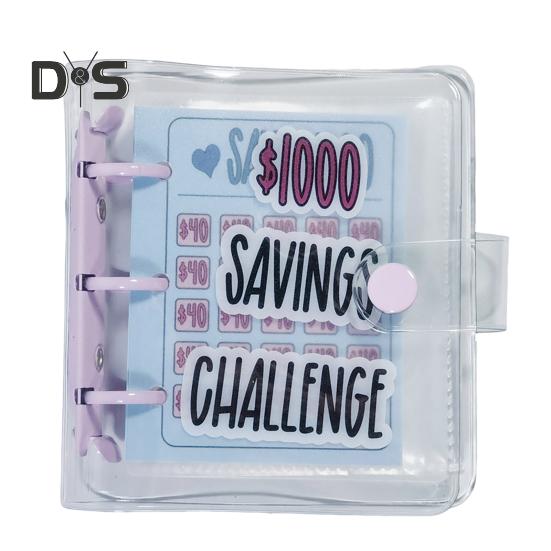 كتاب توفير المال محفظة لاصقة بإبزيم مقاوم للماء ومقاوم للتمزق غلاف PVC منتج جذاب لتوفير المال