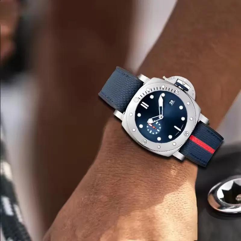 Per Panerai SUBMERSIBLE cinturino Luna Rossa PAM1466 PAM1391 PAM1565 Bracciale Cinturino in Gomma 22mm 24mm 26MM Orologi da Uomo Impermeabili
