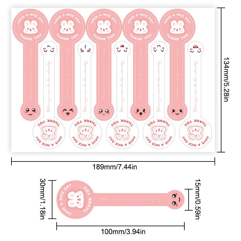 100Pcs Stickers Long Strips Handmade Sticker,Self-Adhesive Packaging Sealing Labels For Biscuit Cake Baking Decoration,Box Seal