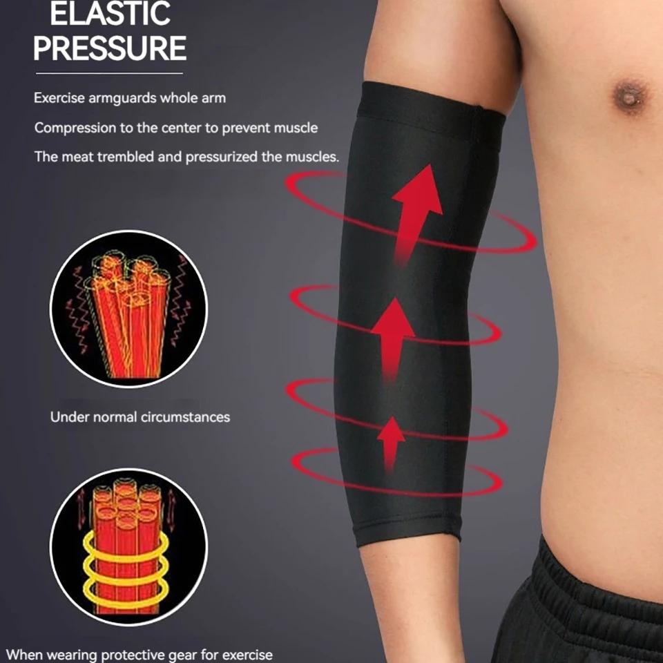 Loogdeel Elastic Sports Elbow Pads Ventilation Silicone Anti-Slip Arm Protector for Basketball Tennis