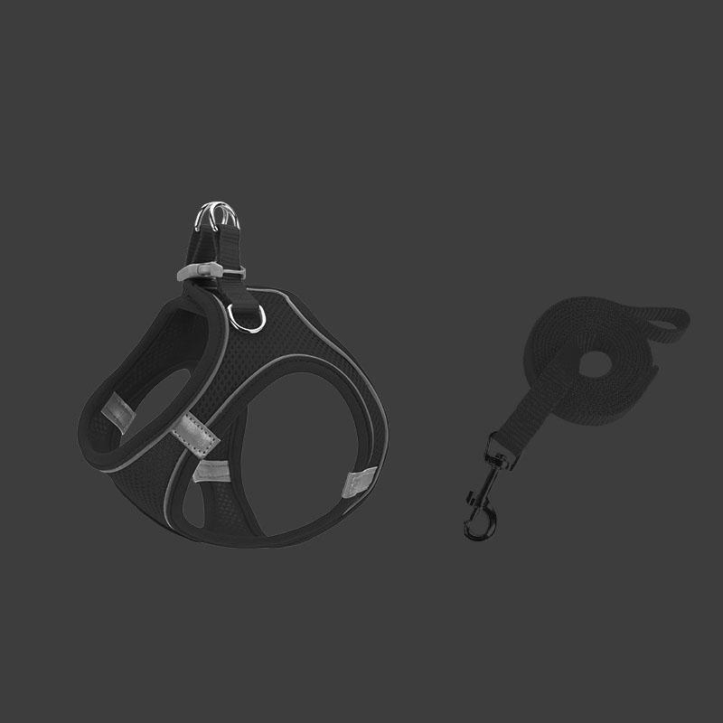 

Регульований ремінь для маленьких тварин, що запобігає втечі, джгут для кошенят. Легкий дихаючий м’який жилет для домашніх тварин. Жгут проводів. M чорний