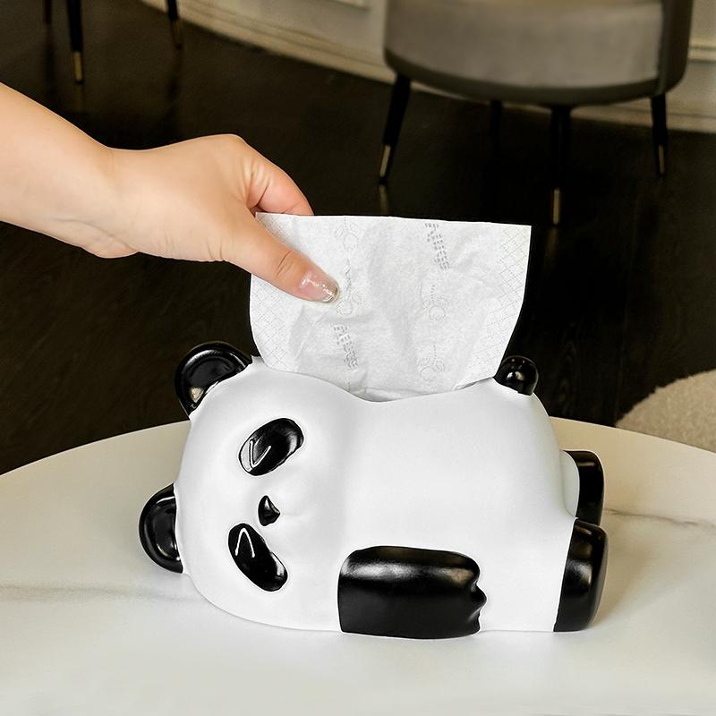 Nouvelle Boîte à Mouchoirs Panda Mignonne Décoration de Bureau de Salon Décoration de Maison Boîte à Mouchoirs Panda Dessin Animé Créatif