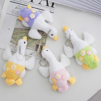 Roztomilé plyšové hračky s květinami Husa Měkká Kawaii Malá zvířátka Panenka Kreslená taška Přívěsky na klíče pro děti Dívky Vánoční dárky