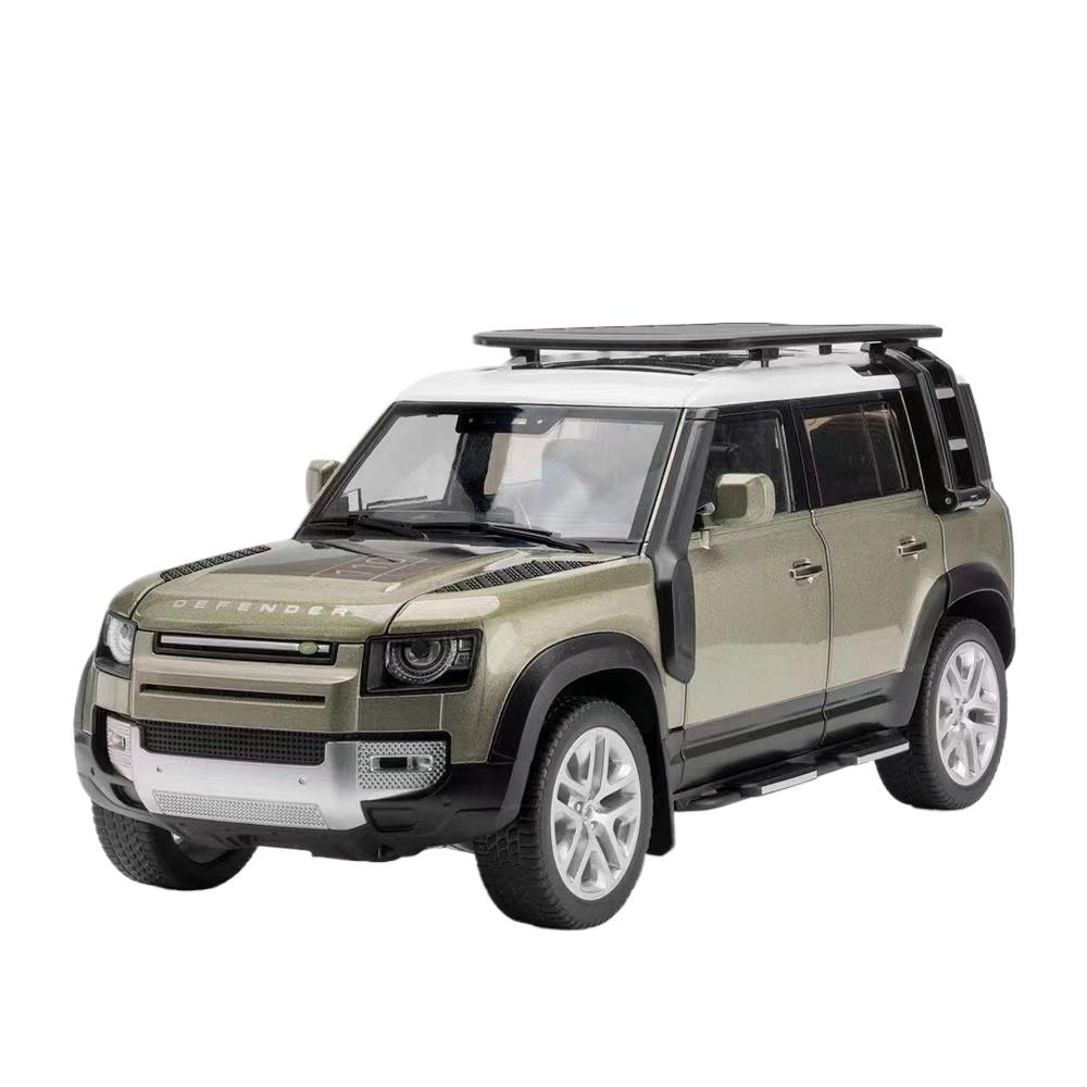

1/18 масштаб Land Rover Defender внедорожник литой большой размер масштабная модель автомобиля литой металл звук и свет коллекция детские игрушечные транспортные средства подарки зелёный